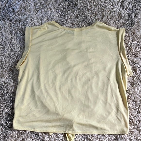 Livi Active Yellow Tie Front Sleeveless Crop Top - Picture 6 of 6
